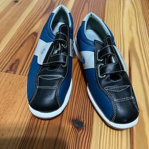Black and Blue Athletic Shoes with Retro Design